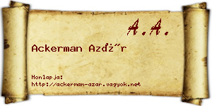 Ackerman Azár névjegykártya